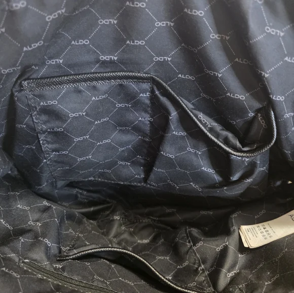 Aldo Navy and White Striped Satchel with Lock & Key - Picture 2 of 13